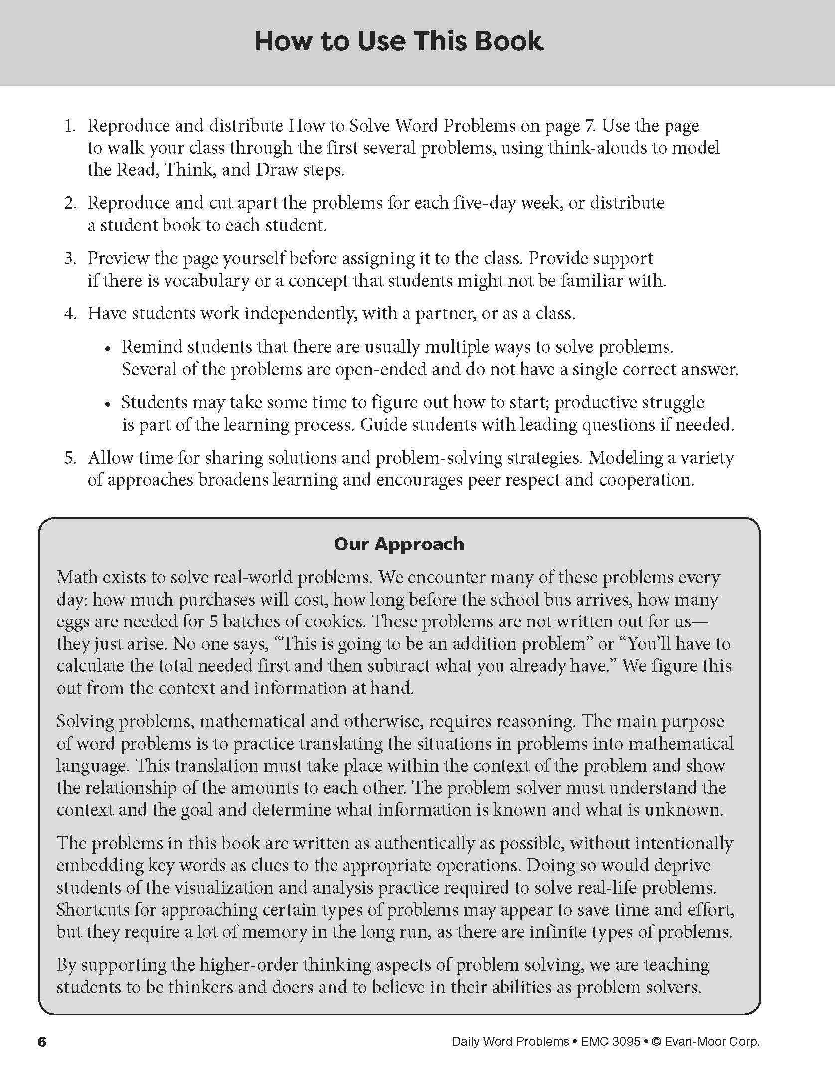 Evan-Moor Daily Word Problems, Grade 5, Homeschooling & Classroom Resource Workbook, Problem-Solving Real Life Math Skills, Reproducible Worksheet ...