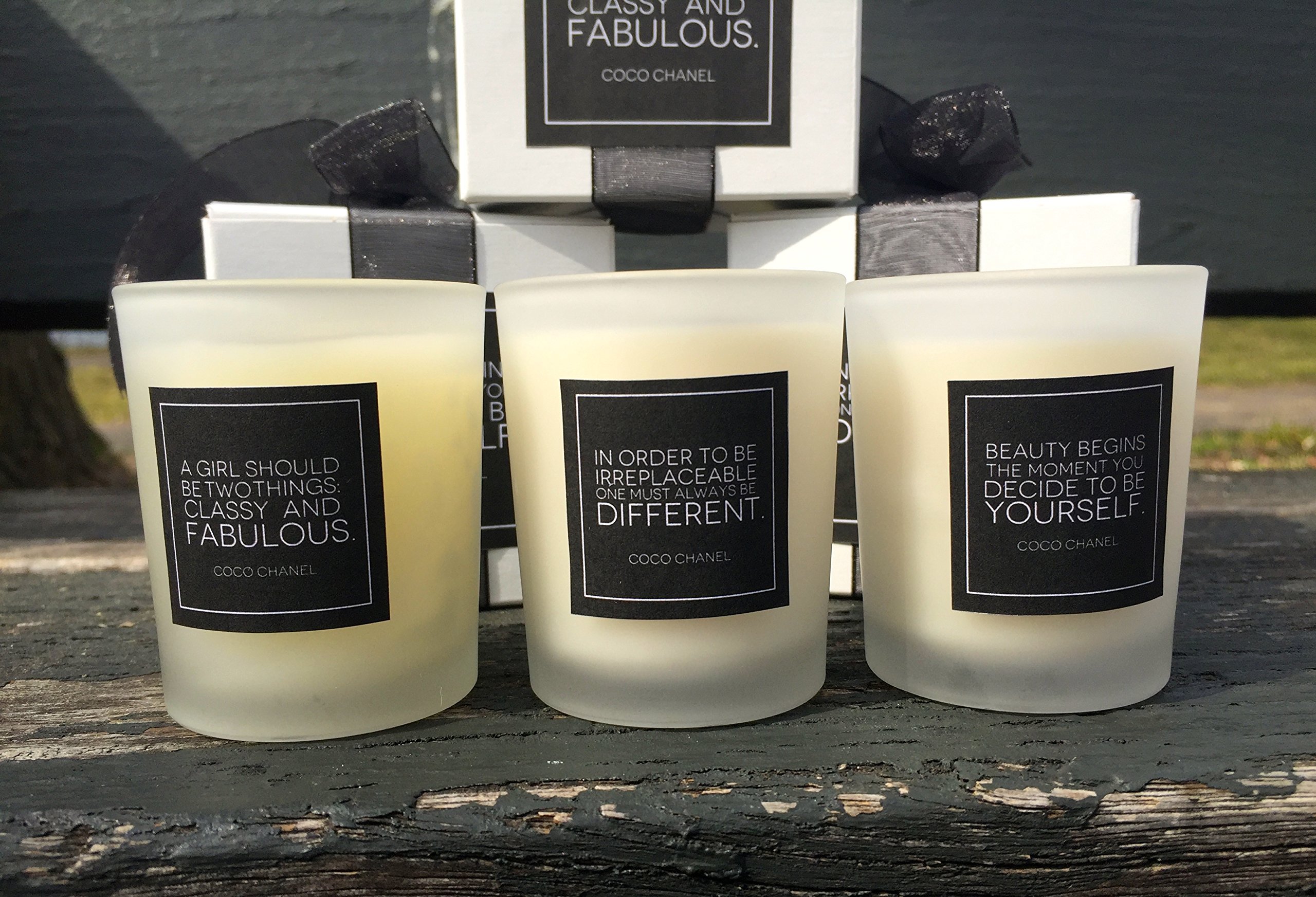 Square Votive Candles. Coco Chanel Quotes. Gift Boxed. Choose Your