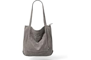KALIDI Women Corduroy Tote Bag Large Shoulder Tote Bag with Zipper Pocket Casual Hobo Handbag Big Capacity Shopping Work Bag