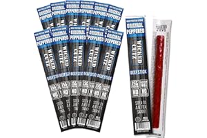 WICKED CUTZ Original Peppered Beef Sticks | Tender, Flavorful, Extra Large Beef Jerky Sticks with 15g of Protein Per Meat Stick, Gluten Free, High Protein, Low Carb, Healthy Snacks for Adults (12 Sticks)