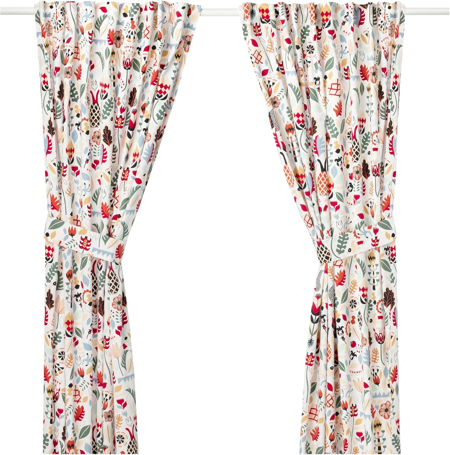 Zigzag Trading Ltd Ikea Rodarv Curtains With Tie Backs 1 Pair