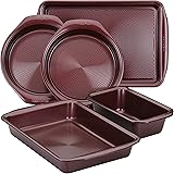 Circulon Nonstick Bakeware Set with Nonstick Bread Pan, Baking Pan, Cookie Sheet / Baking Sheet and Cake Pans - 5 Piece, Merl