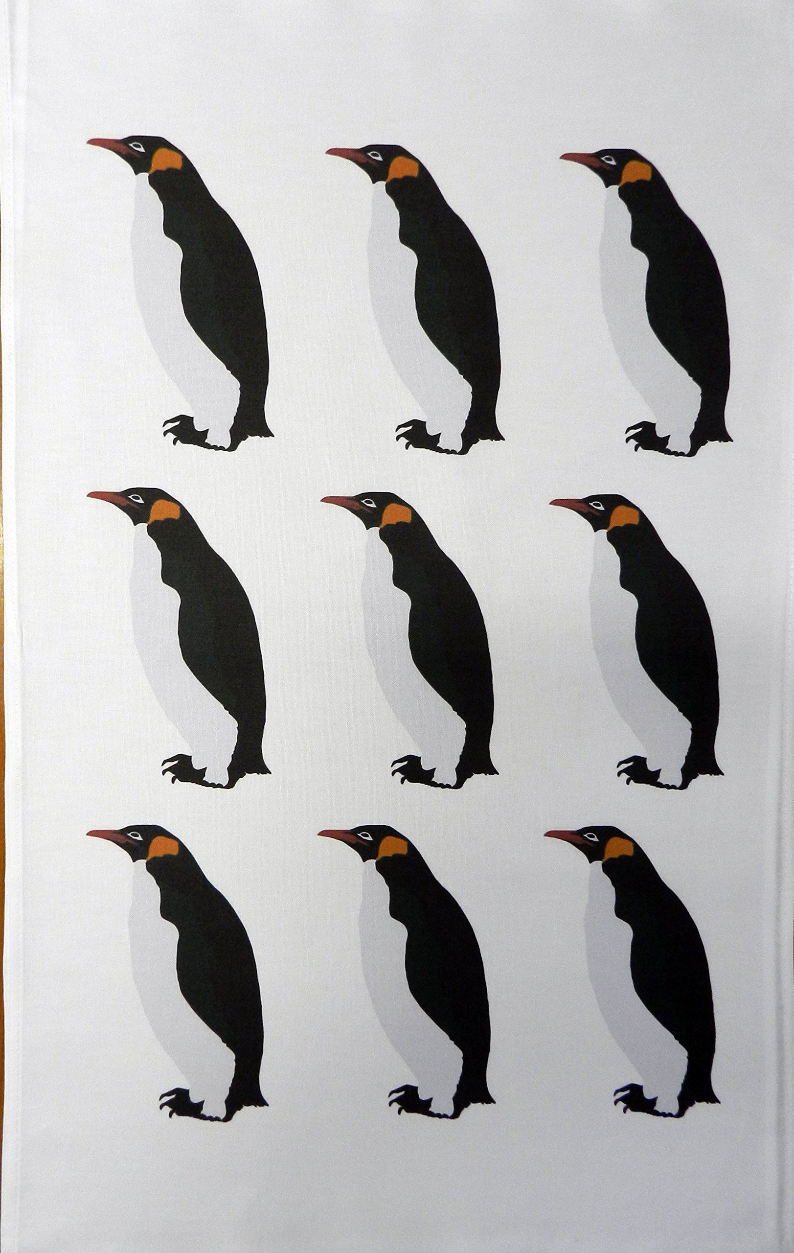 Half a Donkey Emperor Penguin Repeat Design Large Cotton Tea Towel