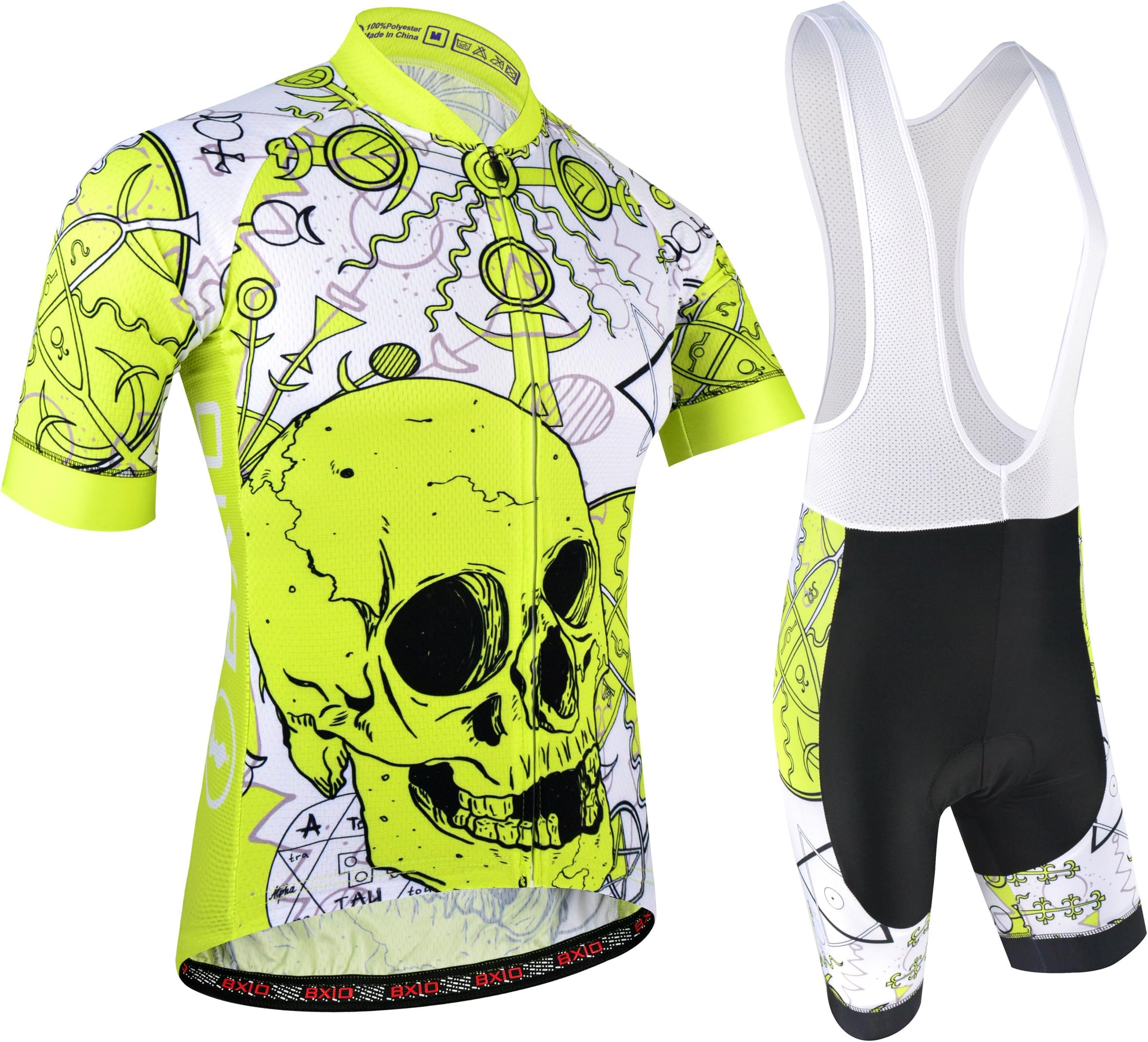 BXIO Cycling Jersey, Breathable and Short Sleeve Bike Jersey with Silicone, 3D Gel Pad Cycling Shorts for Mountain Bike, Summer