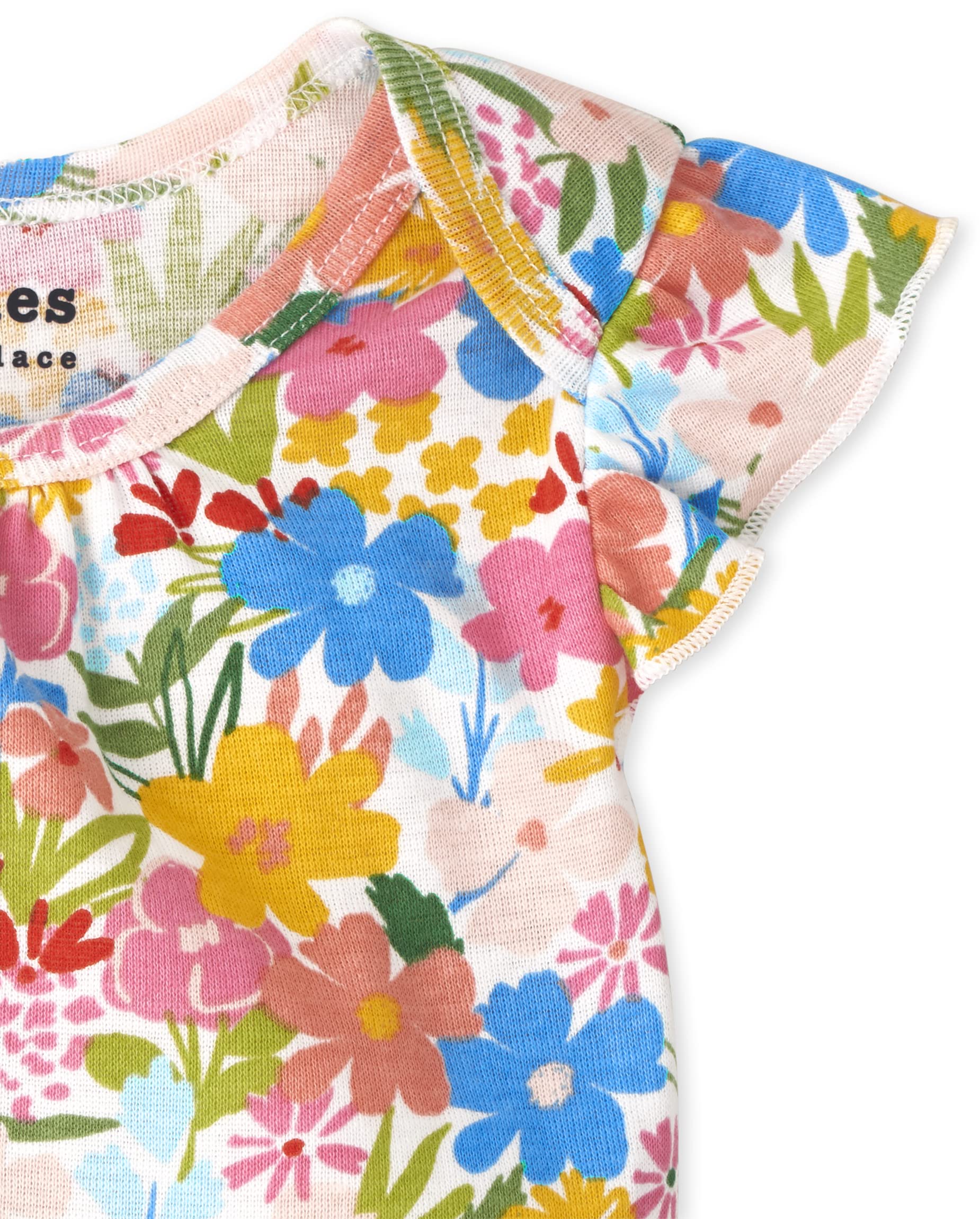 The Children's Place Baby Girls' Short Sleeve Bodysuits, Multipack