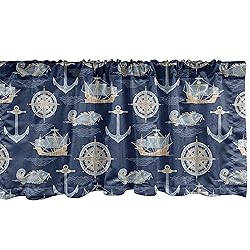 Ambesonne Marine Window Valance, Anchor Giant