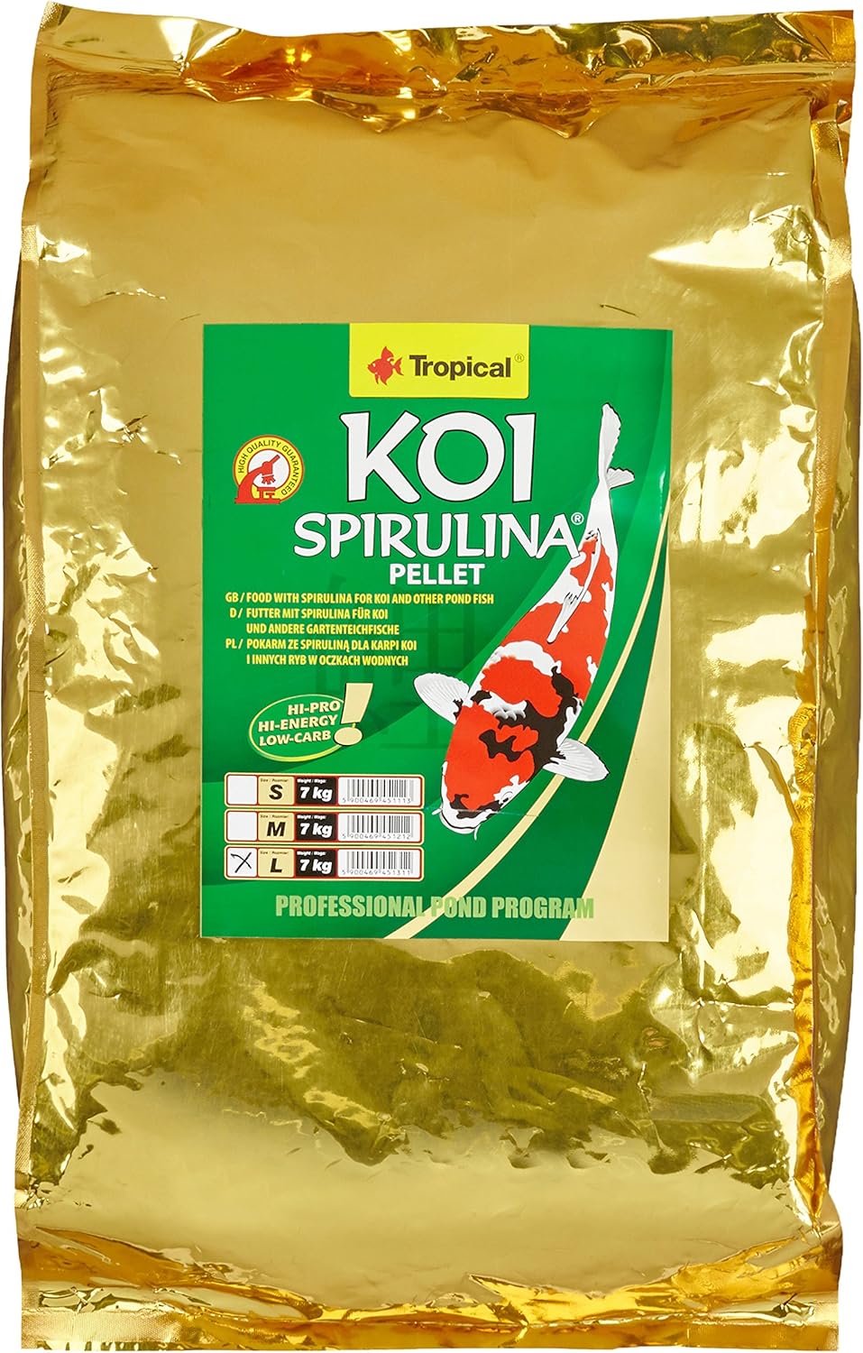 TROPICAL Koi Spirulina Pellet Size L Pack of 1 x 15 Pounds Amazon.co