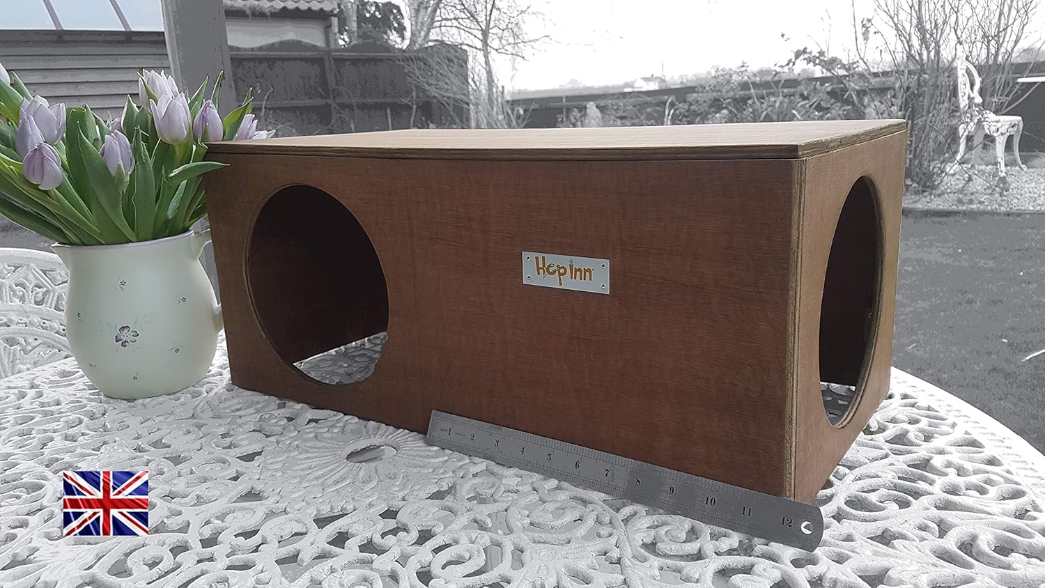 Hop Inn Rabbit Hideout Tunnel (Lt Oak), Cat Hideaway, Large, READY MADE
