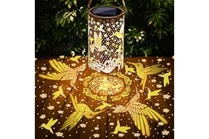 Toodour Solar Lantern Outdoor, Hummingbird Gifts for Women Mom Grandma Hanging Solar Outdoor Lights Waterproof, Hollow Out Retro Metal Hummingbird Lights for Patio, Balcony, Walkway, Yard Decorations