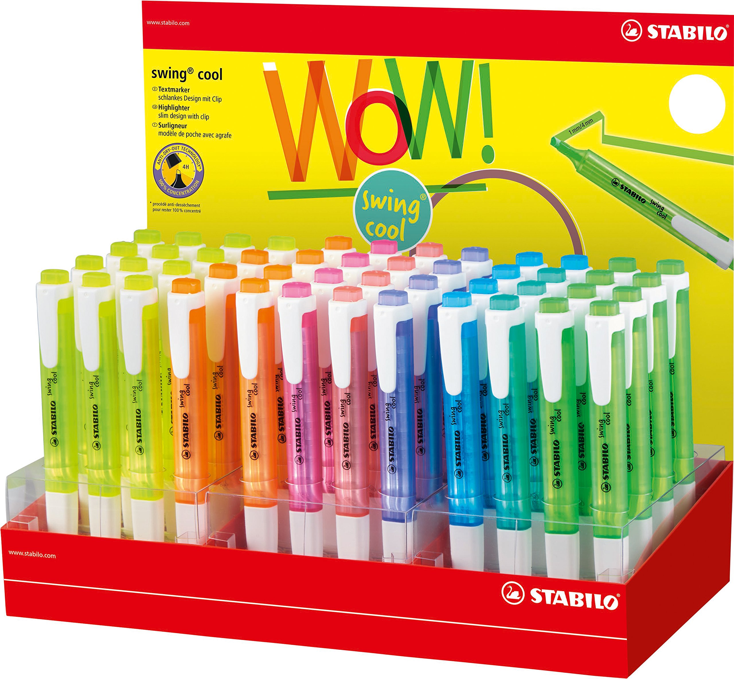 STABILO 275/48-1 Swing Cool Highlighter - Assorted Colours (Pack of 8)