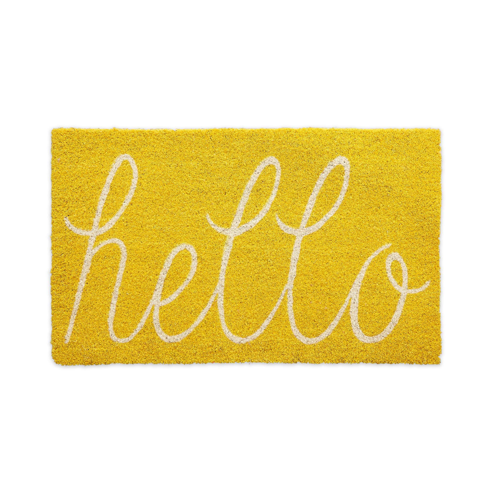 DII Non-Slip Durable Outdoor/Indoor, Pet Friendly, Coir, Yellow, 2'6" x 1'6" (Rectangular)