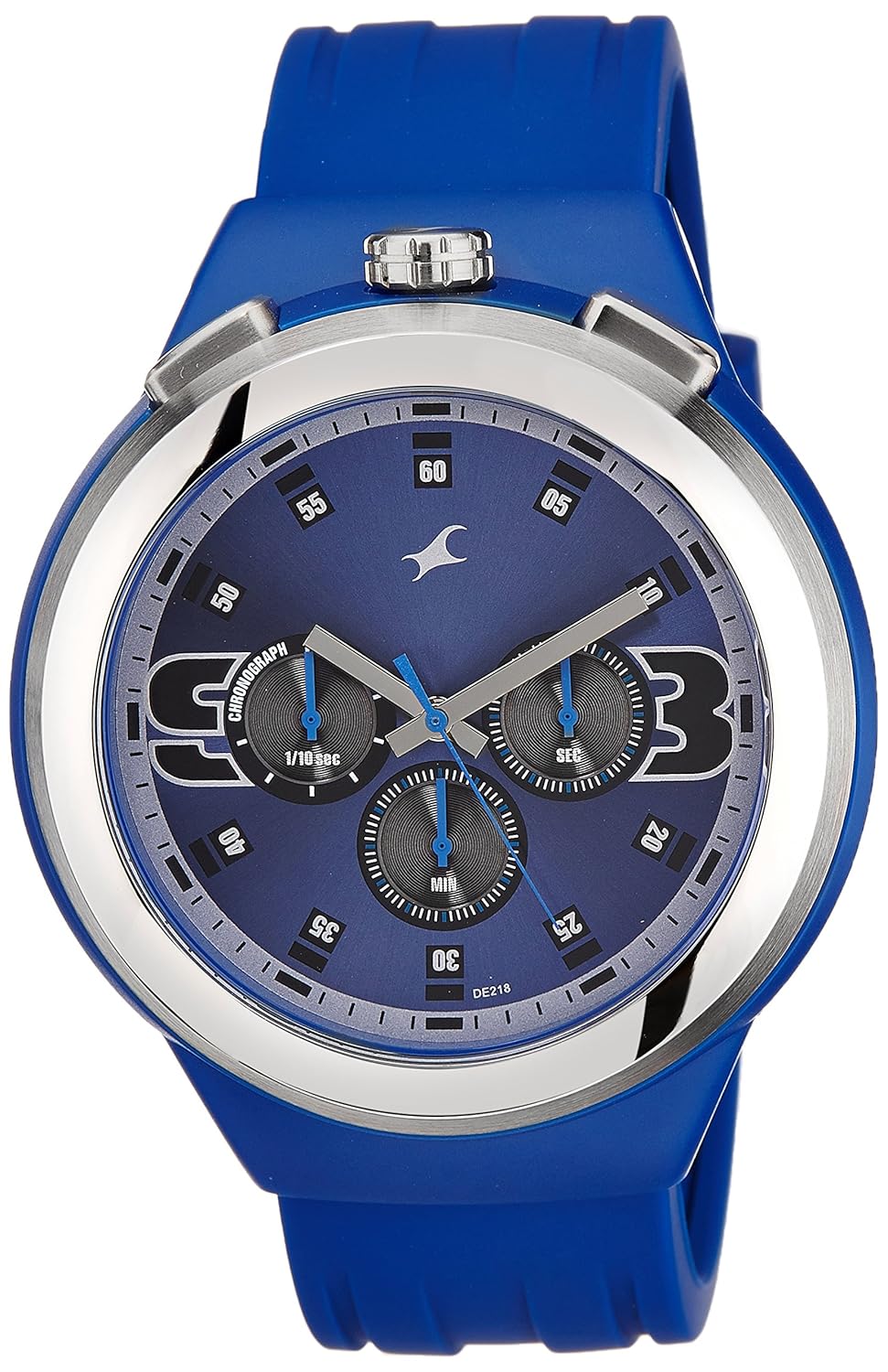 fastrack chronograph blue dial men's watch - 38002pp03j