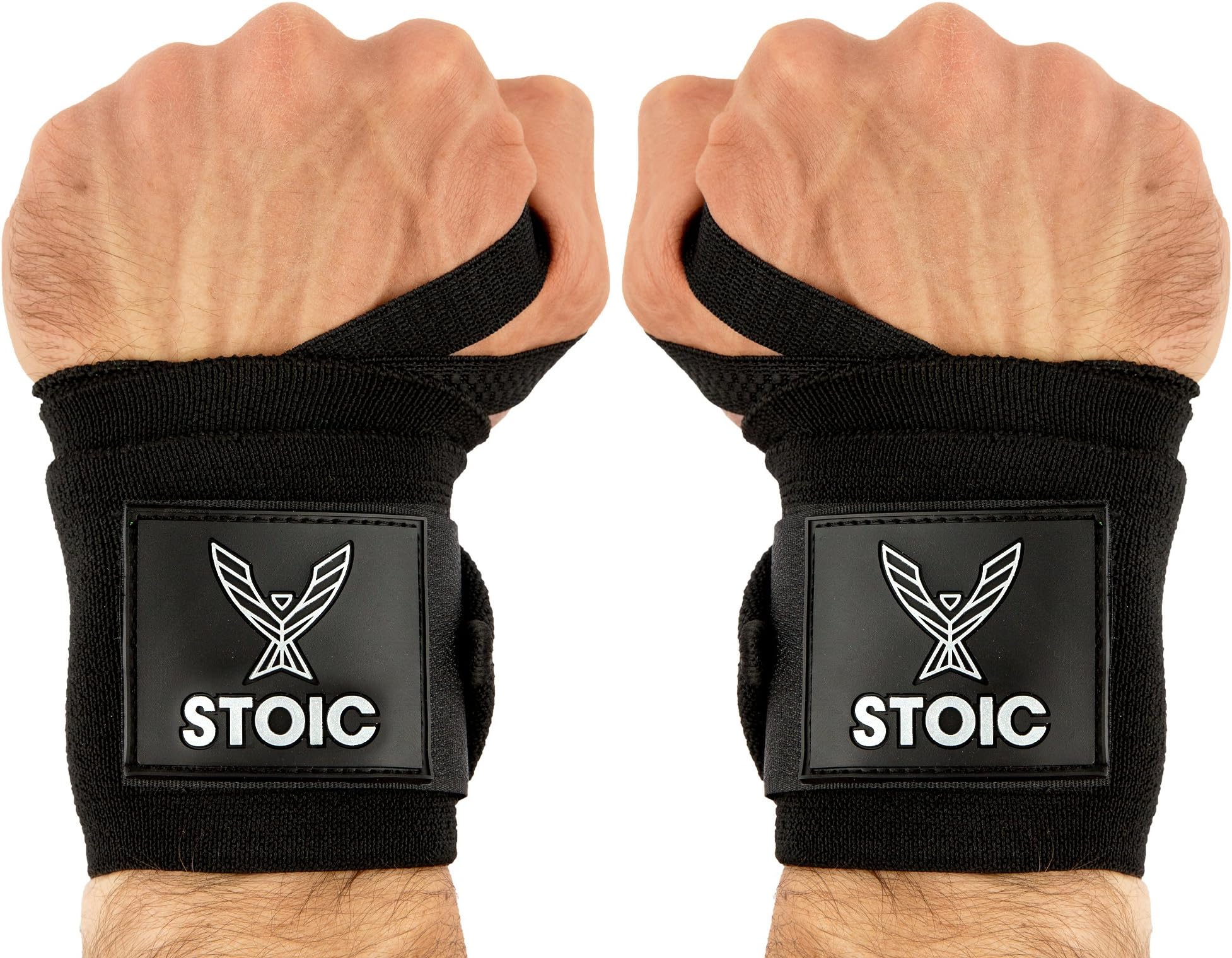 Stoic Wrist Wraps Weightlifting, Powerlifting, Cross Training, Bodybuilding with Thumb Loop. Professional Grade for Gym Workout, Men and Women Weight Lifting and Strength Training