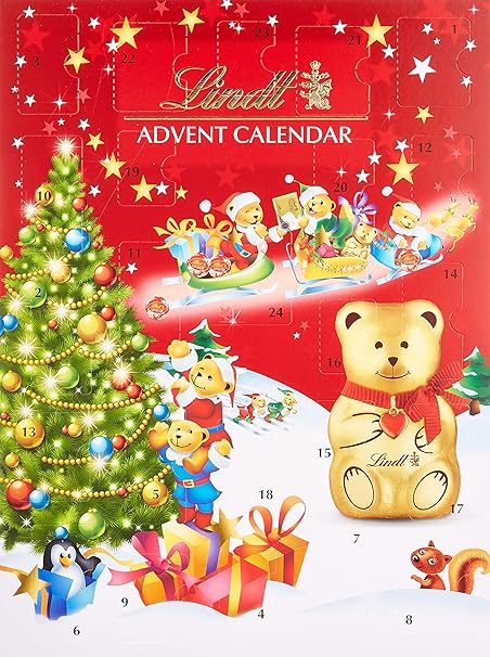 Lindt Teddy Adventskalender, Tannenbaum Design, 1er Pack (1 x 172 g)