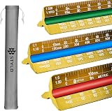 Stylo Aluminum Architect Scale 30cm Triangle Drafting Ruler Yellow Metric