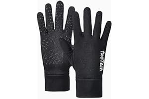 TaoTech Winter Gloves Snow Stopper Mittens Thin Liner Inner For Men Thermal Warm Touch Phone 5 Finger Elastic Suit for Sports