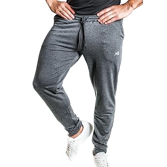 Natural Athlet Fitness Jogginghose Meliert – Herren Männer Trainingshose lang für Fitness Workout – Slim Fit Sporthose