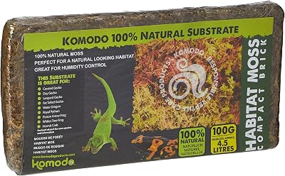 Komodo Habitat Moss Compact Brick Reptile Substrate Humidity Control