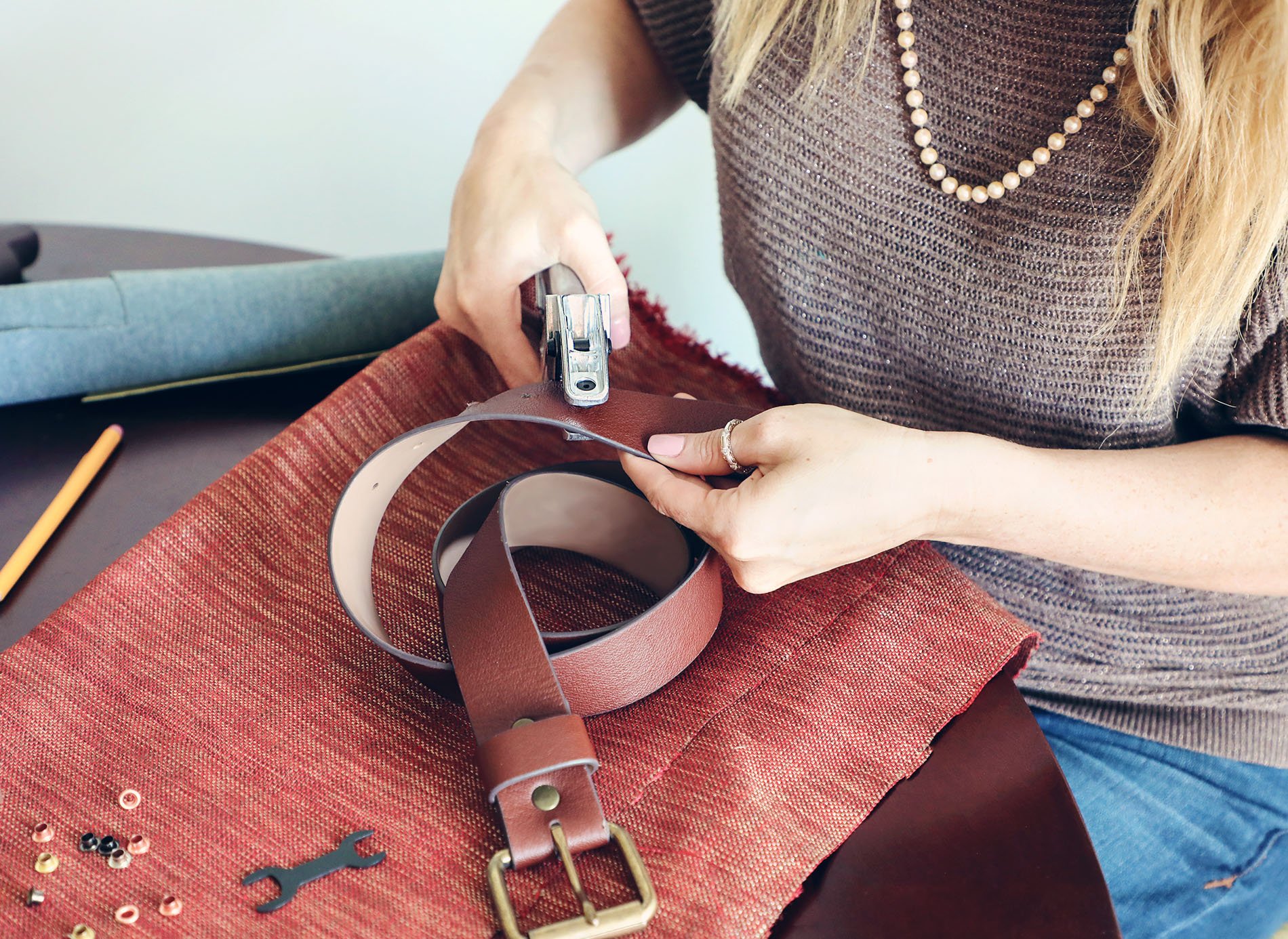 3in1 Heavy Duty Leather Hole Punch Set 16mm; Eyelet Setter; Snap