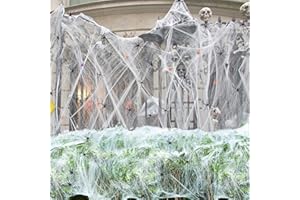 OPULARS Spider Web 300 Sqft Halloween Spider Web Decoration with 20 Fake Spiders,Super Stretchy Cobwebs Spider Webs,Halloween Decorations Indoor,Outdoor, Courtyard, Lawn,Porch, Haunted House