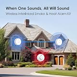 WISUALARM Smoke and Heat Alarm Bundle Scotland Pre-Linked 10-Year Battery view 2