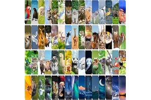 AFOROEOA 300PCS Animal Bulk Bookmarks for Kids Classroom - 60 Designs Cool Wildlife Bookmarks - Cute Book Mark Double Sided for Book Lovers Students Children Rewards Gifts