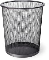 KEPLIN Round Trash Can Bin 1 Pack Charcoal Black Non-slip Mesh Bin