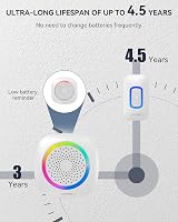 TECKNET Wireless Doorbell Battery Powered RGB Light IP66 400m Range view 2