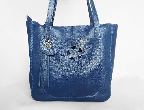 navy blue leather tote handbags