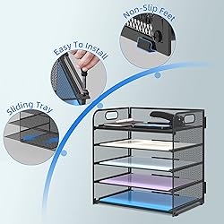 Supeasy 5 Trays Paper Organizer Letter Tray with