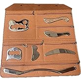 Robulove Muscle Scraper Stainless Steel Gua Sha Scraping Massage Tool Set IASTM Tools Great Soft Tissue Mobilization Tool (7pcs-Set)