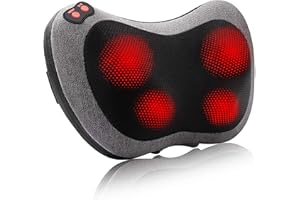 Papillon Shiatsu Back and Neck Massager with Heat, Deep Tissue Kneading,Electric Massage Pillow for Back,Shoulders,Legs,Foot,