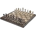 StonKraft Brass Chess Board Game Set with 100% Brass Chess Pieces Chessmen Coins (12" x 12" Inches)