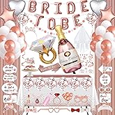 Bachelorette Party Decorations Naughty, Rose Gold Bridal Shower Party Decor and Supplies Kit - Bachelorette Veil, Bride to Be