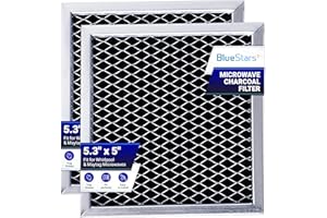 BlueStars 2-Pack 8206230A Microwave Charcoal Filter 5.3" x 5" – Compatible with Whirlpool & Maytag – Replaces 8206230 AP4299744 PS1871363 - Carbon Filters Refresh The Kitchen Stove Oven Air