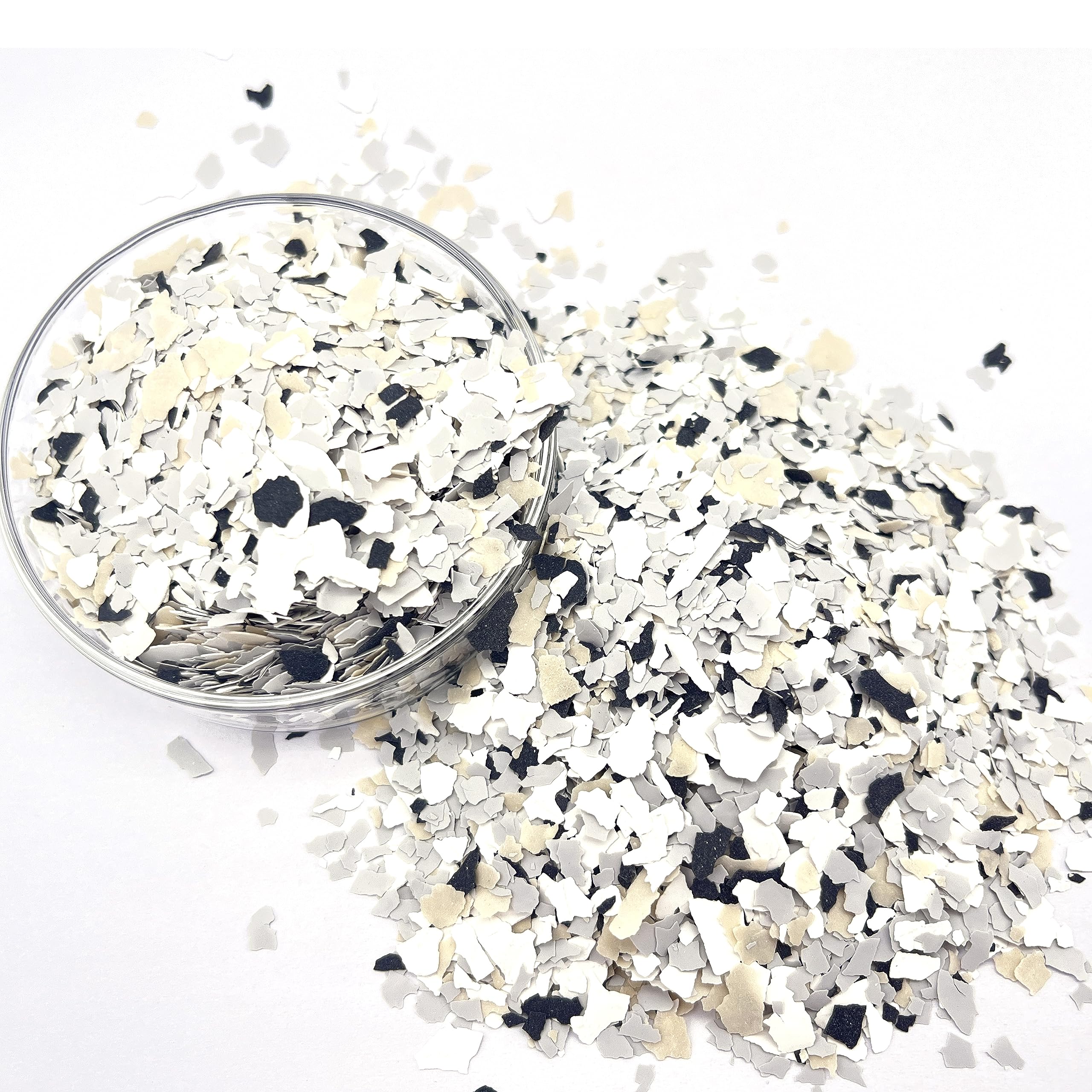 Photo 1 of Huixiang 1200G/2.64LB Decorative Color Chips - Epoxy Floor Kit, Paint Chips, Floor Flakes - WHITE (2.64LB, 1)