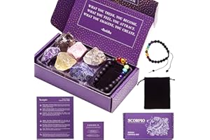 KARMABOX Scorpio Gifts Women - Scorpio Crystal Healing Stone Gift Set - 12 Zodiac Signs - Zodiac Gifts - Astrology Gifts for Women - Horoscope Gifts - Birthday Gifts for Women