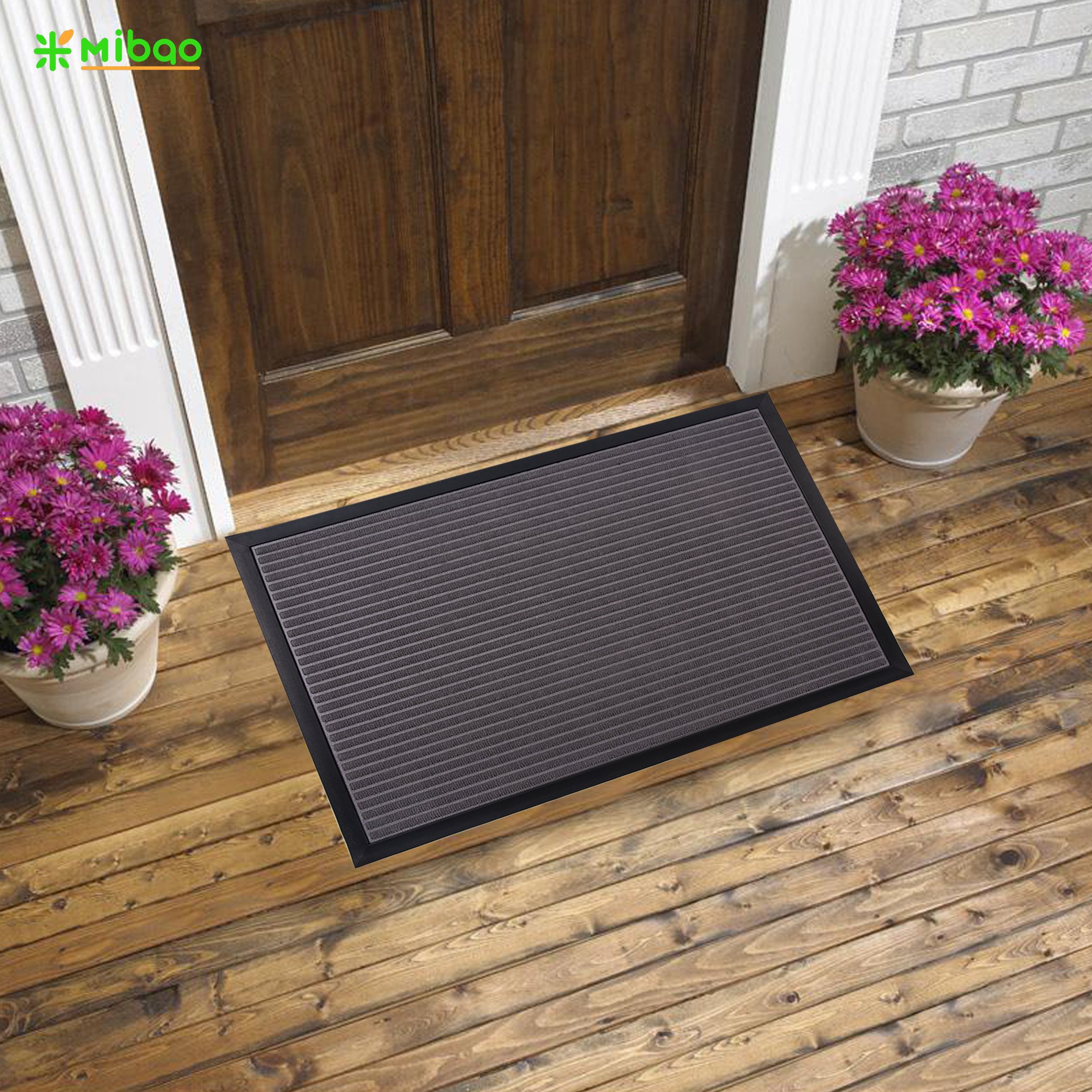 Mibao Low Profile Shoe Scraper Doormat Indoor Outdoor Floor Mat