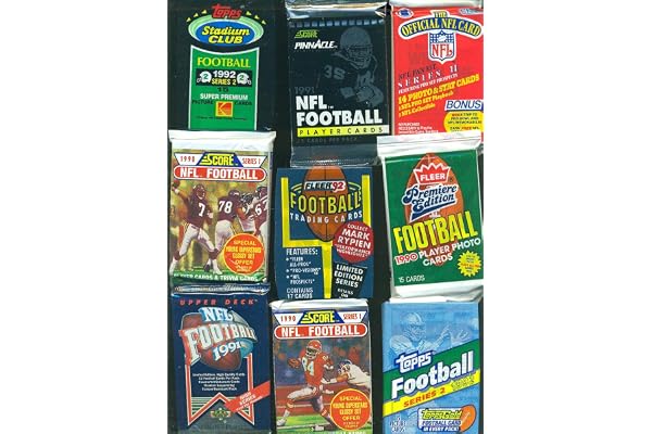 100 OLD VINTAGE FOOTBALL CARDS ~ IN SEALED WAX PACKS CARD LOT