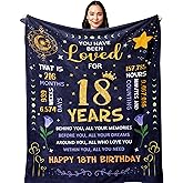 POQUSH 18th Birthday Gifts for Girls Blanket 60"x50", 18 Year Old Girl Birthday Gifts, Gifts for 18 Year Old Girl, 18th Birthday Decorations for Girls Blanket