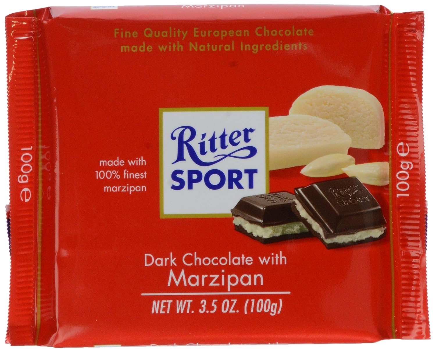 Ritter Sport Dark chocolate with marzipa 3.5oz (050255025006)
