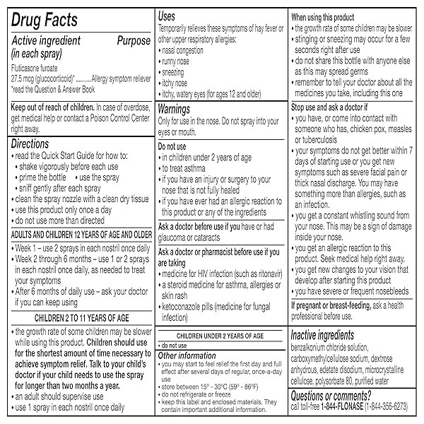 FLONASE SENSIMIST ALLERGY RELIEF NASAL SPRAY FOR NON-DROWSY, 24-HOUR MULTI-SYMPTOM ALLERGY RELIEF – 120 SPRAYS