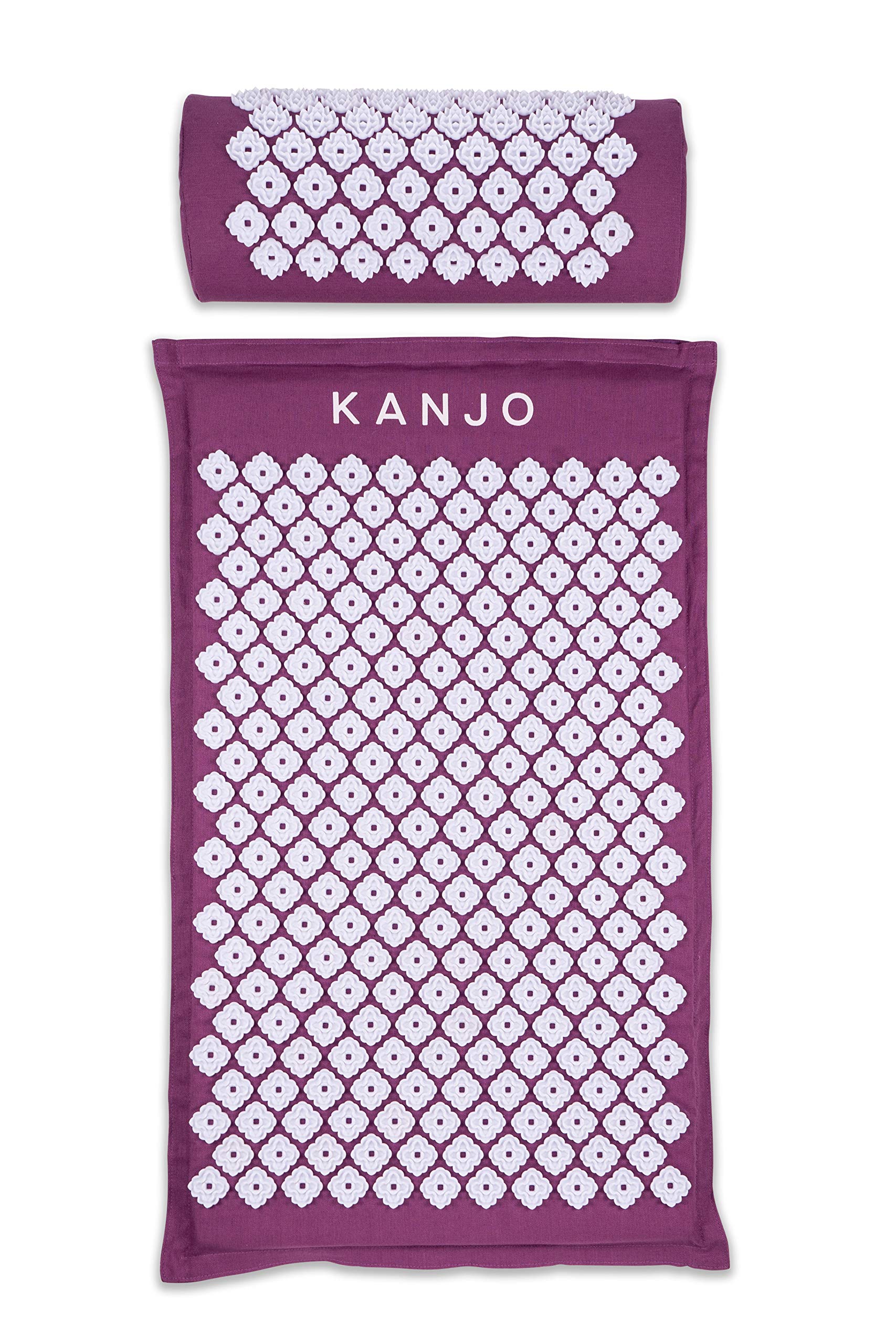 Photo 1 of Kanjo Acupressure Mat and Pillow Set for Back Pain Relief & Neck Pain Relief, with Pressure Points for Muscle Pain Relief with Travel Bag - Amethyst