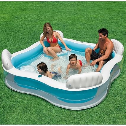 INTEX Luxus Familienpool - Pool Lounge - 229 x 229 x 66 cm - Swimmingpool für Garten