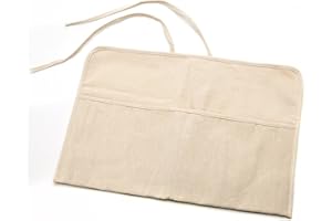 AIT PRODUCTS AIT Art Paint Brush Holder, Handmade From Natural Cotton Canvas, Roll Up Design Protects Your Favorite Small Brushes and Tools and Saves Space During Storage or Travel