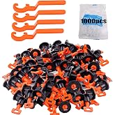 Tile Leveling System Kit with 200pcs Tile Leveler | 4 Special Wrenches &amp; 1000pcs 2mm Tile Spacers