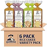 Quaker Large Rice Cakes, Gluten Free, 3 Flavor Variety Pack, 6 Count