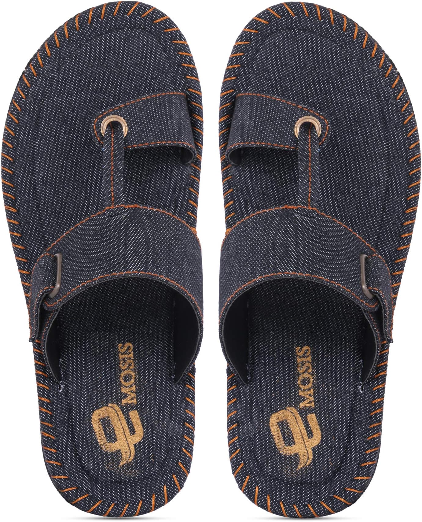 Men's Slipper Cum Sandal - Latest & Stylish Synthetic Leather - for Outdoor Formal Office Casual Ethnic Daily Use - Available in Blue Black Denim Color - 0362M