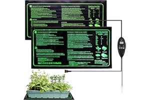 PUREKRA 2 Packs Heat Mat with Digital Thermostat & Timer Controller - 10'' x 20'' Plants Heating Pad for Seed Germination and Greenhouse - IP67 Waterproof Reptile Heating Pad for Brewing, Breeding, Incubation