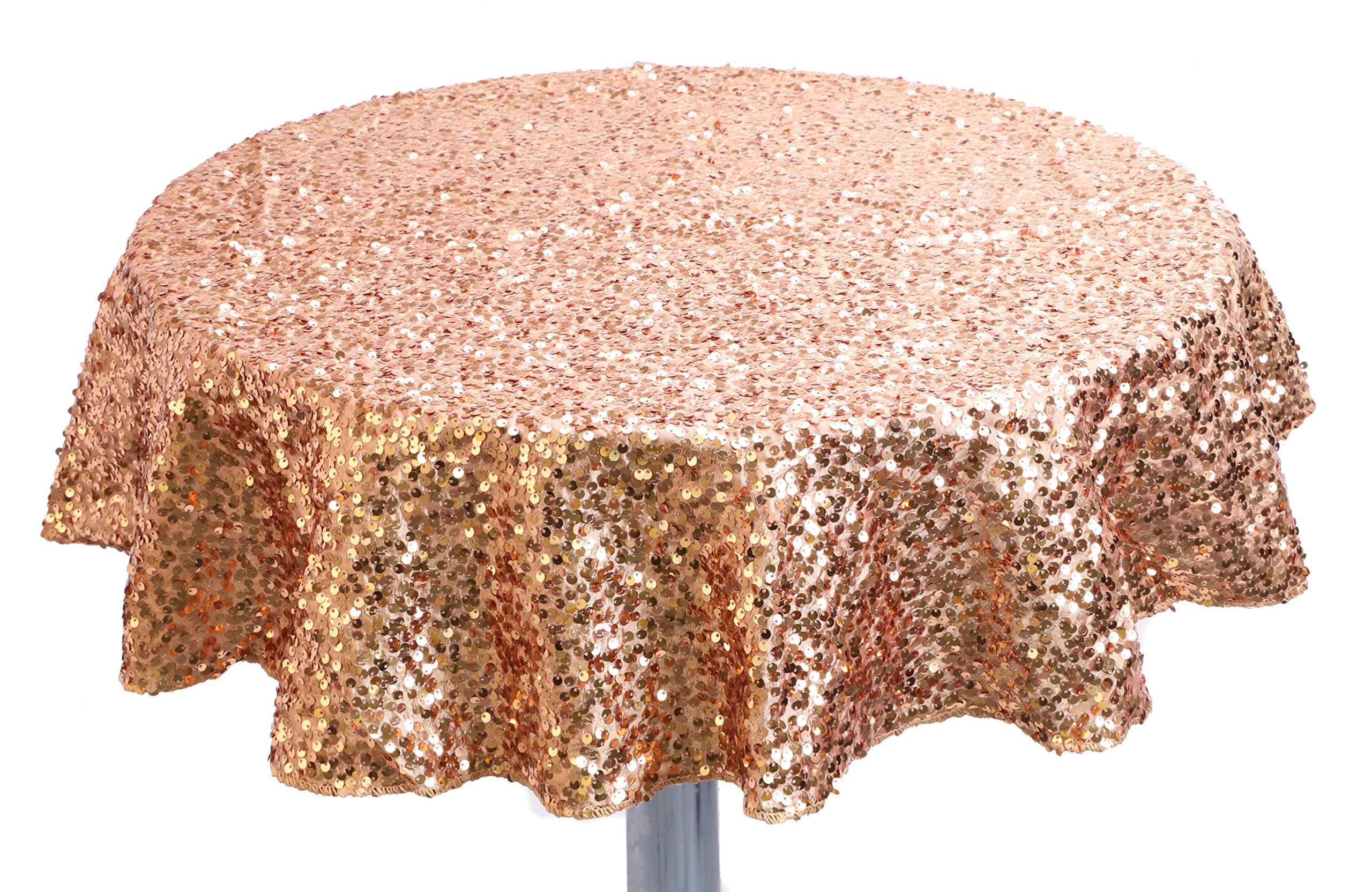 Christmas Concepts® Sequin Round Table Cloth - 36 Inches - Wedding/Party Decoration - Luxury Wedding Decoration (Copper)